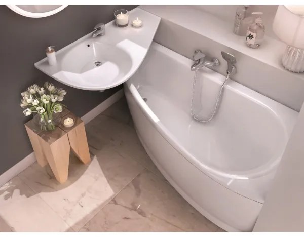 Ravak CS01000000 - Cadă de colț AVOCADO 150x75 cm acrilic/albă