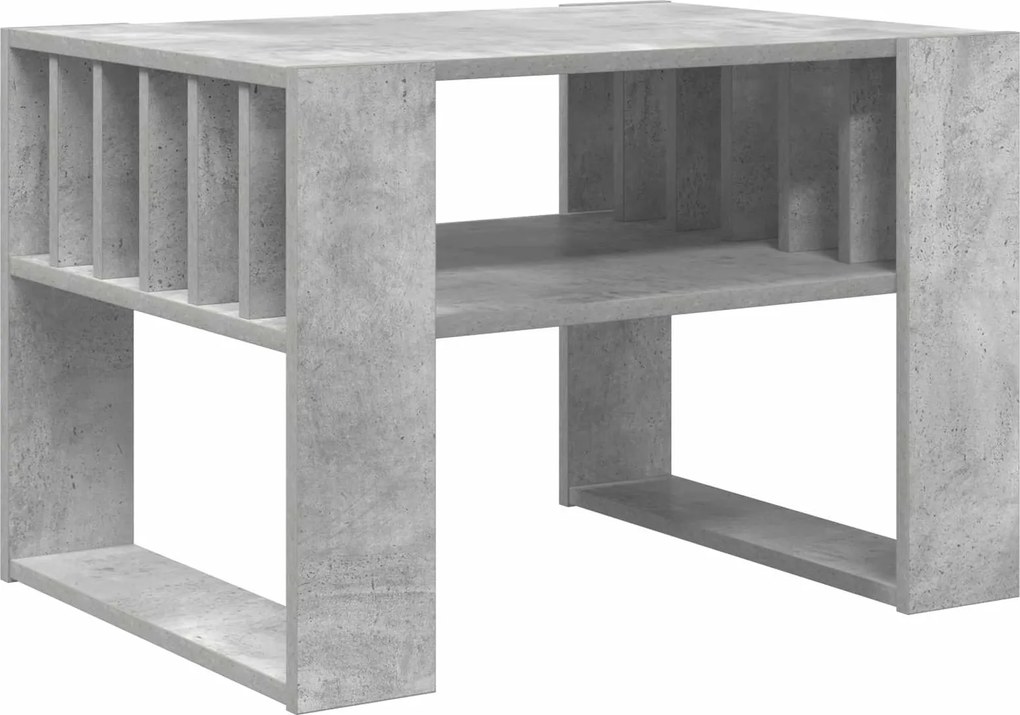 vidaXL Masă de cafea Gri din beton 66 x 49,5 x 45 cm Lemn compozit