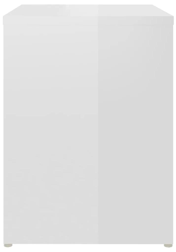 Noptiere, 2 buc., alb extralucios, 40x30x40 cm, PAL 2, Alb foarte lucios