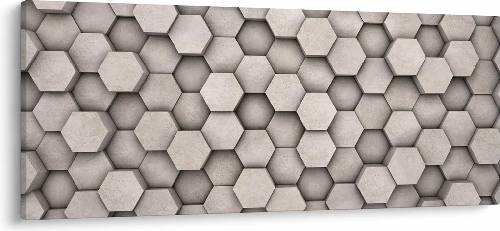 Tablou - Hexagoane design beton (120x50 cm)