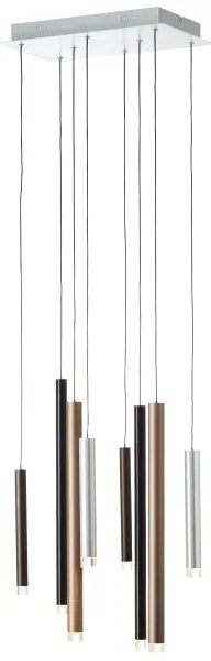 Brilliant - LED CEMBALO, lustră suspendată pe cablu, cu reglare a intensității, LED 32W, 230V, crom/negru/maro