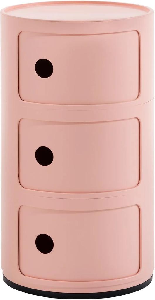 Comoda modulara Kartell Componibili Bio 3 design Anna Castelli Ferrieri, roz