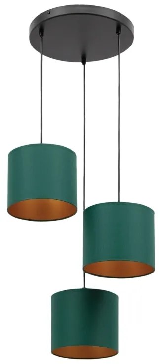 Pendul cu 3 becuri, 45x45x105 cm, Vespillo, Eltap (Culoare: Verde Inchis)