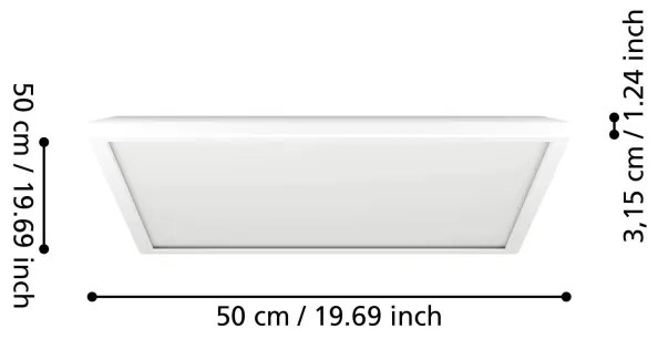 Plafonieră LED RGBW dimabilă de exterior Eglo 901476 ROVITO-Z 17W/230V 50x50cm IP44 alb