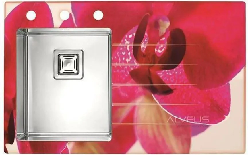 Chiuveta inox Alveus Crystalix 10 finisaj personalizat 86x54 cm stanga