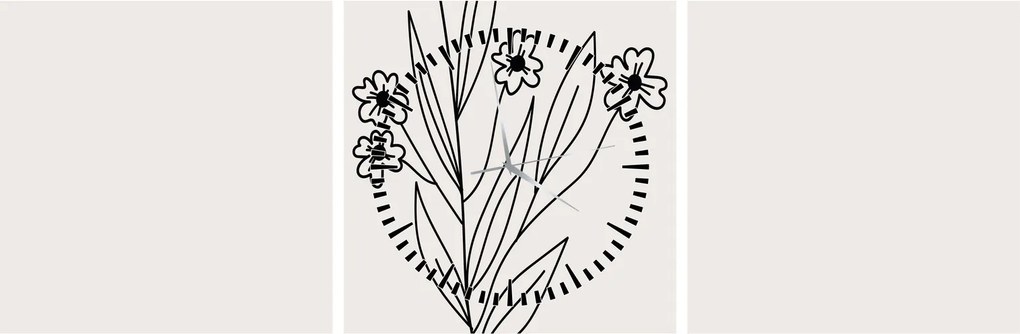 Tablou - Floare de pajiște N⁰1 (cu ceas) (90x30 cm)