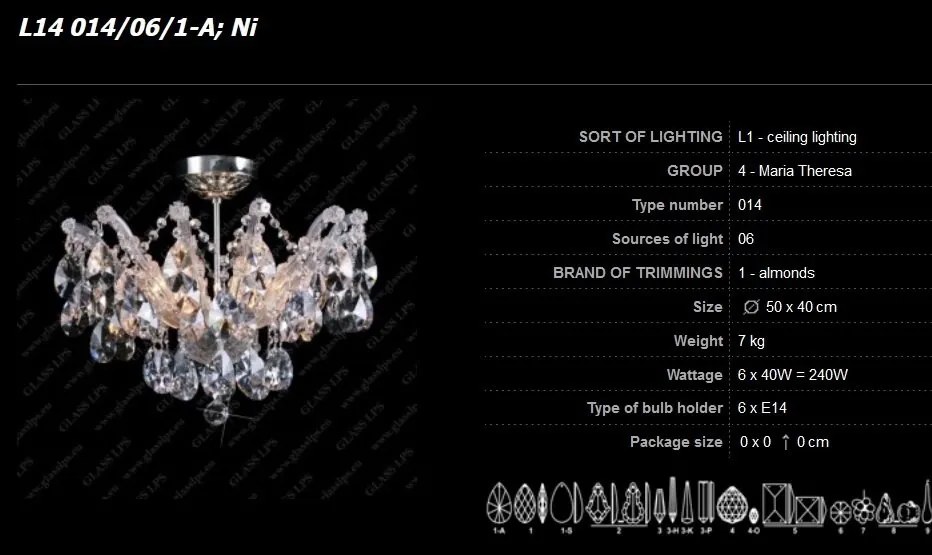 Plafonier cristal Bohemia L14 014/06/1-A