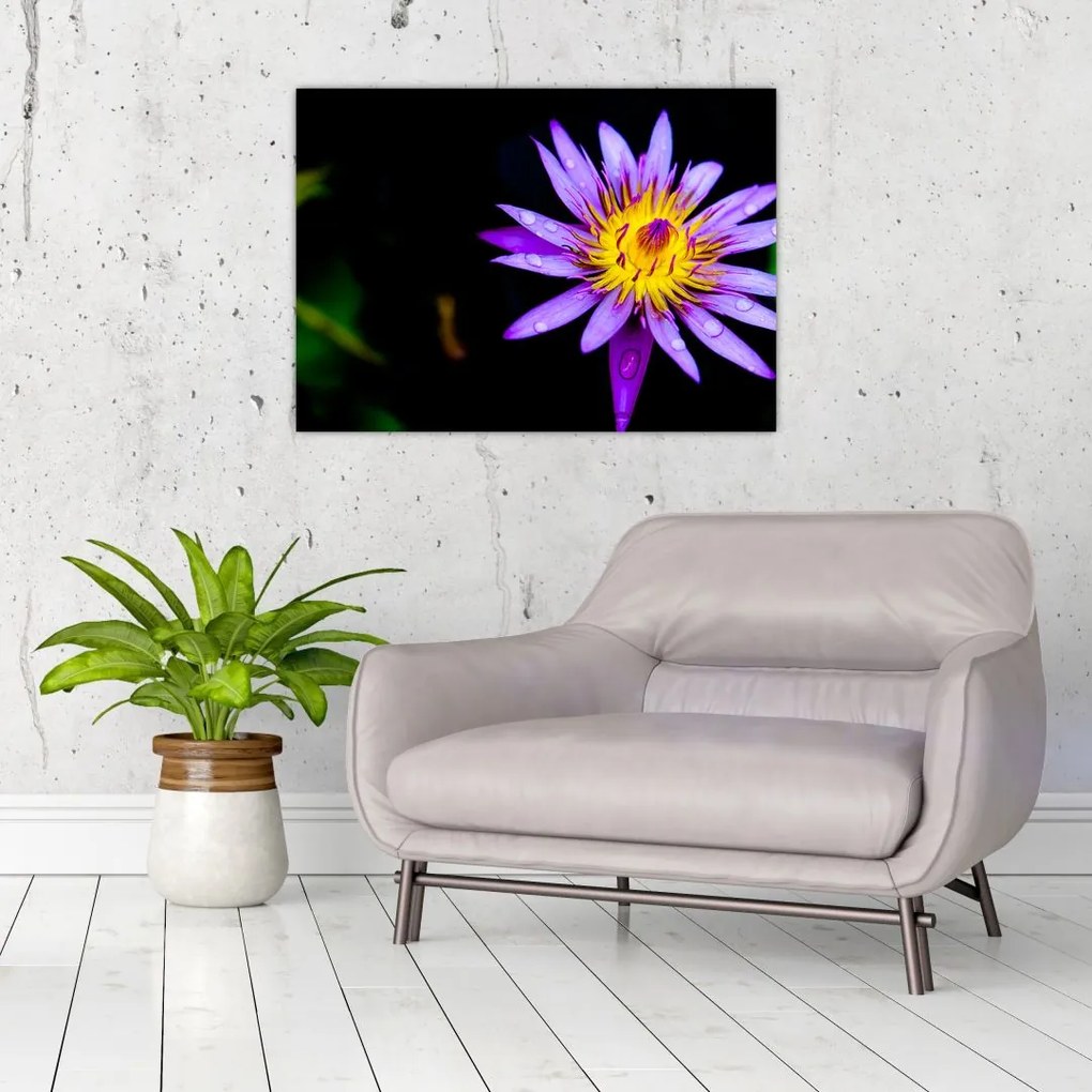 Tablou pe sticlă cu floare (70x50 cm)
