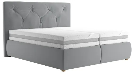 Pat saltea topper ELEN 160x200 cm gri, boxspring complet