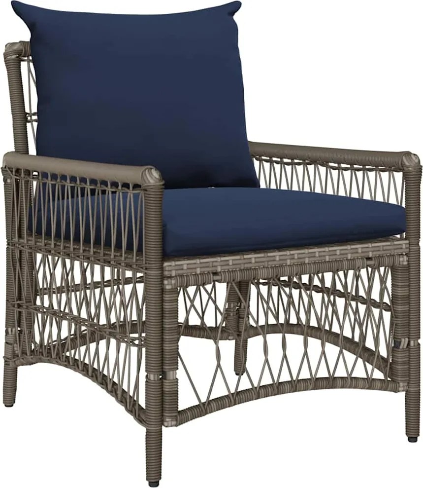 vidaXL Scaun pentru Grădină cu pernă Gri 73 x 61 x 77 cm poliratan