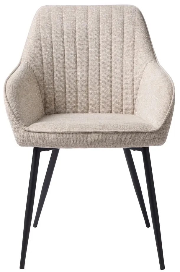 Scaun de sufragerie bej cu cotiere tapițat Nolan – Unique Furniture