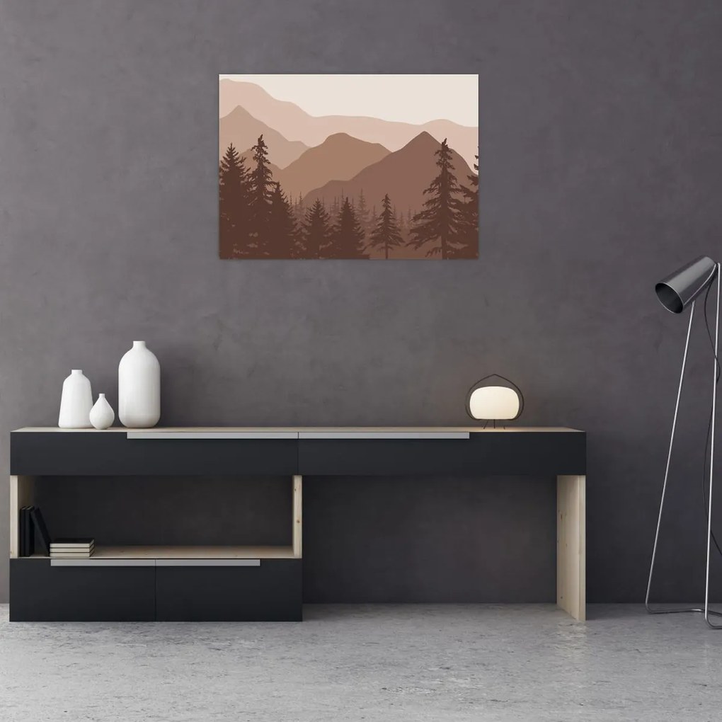 Tablou pe sticlă - Munții Maro N⁰2 (70x50 cm)