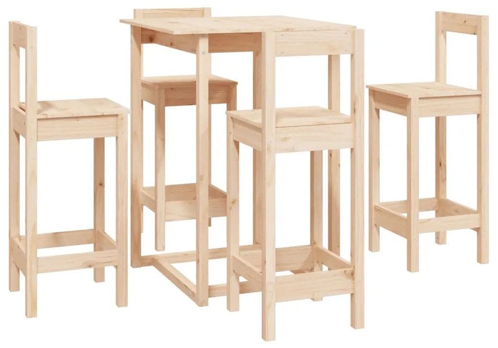 3124742 vidaXL Set mobilier de bar, 5 piese, lemn masiv de pin