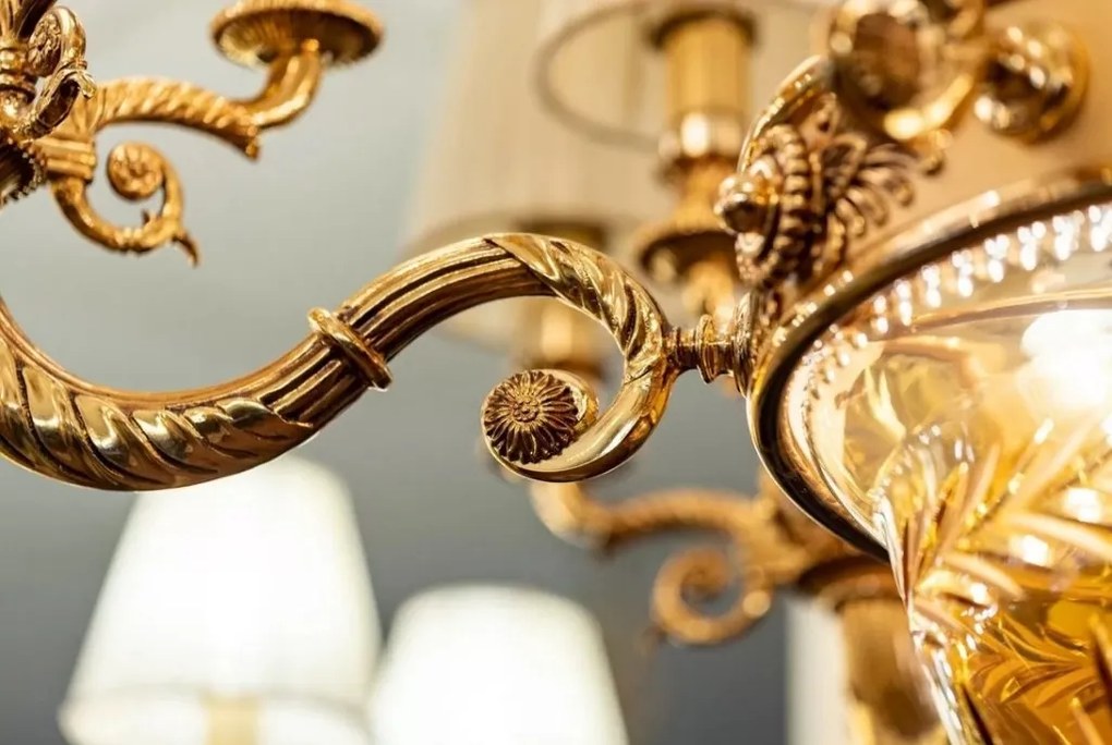 Candelabru XXL clasic LUX realizat manual Amber
