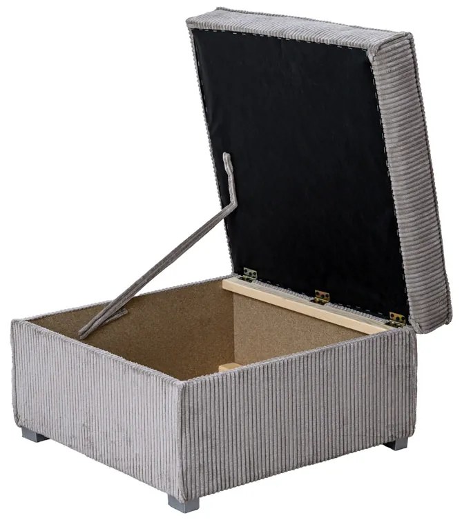 Taburet gri inchis SMART COSARO cu spatiu de depozitare 65x65 cm