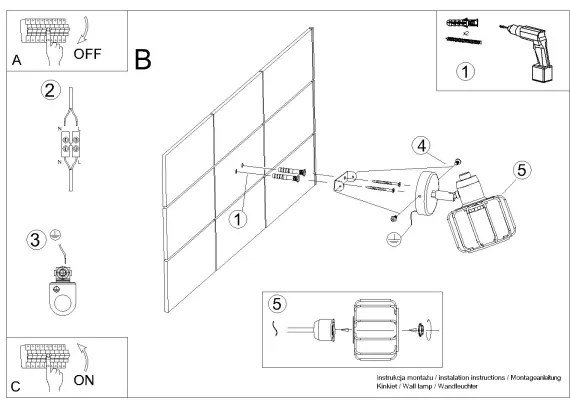 Spot de perete BELUCI 1xE14/40W/230V alb Sollux SL.1111