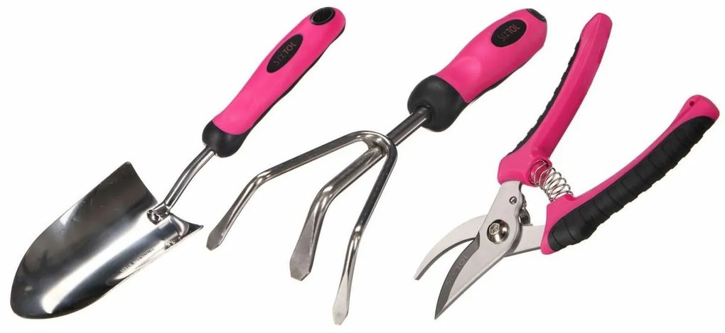 Sixtol Set de unelte de grădină GARDEN PINK 3, 3piese
