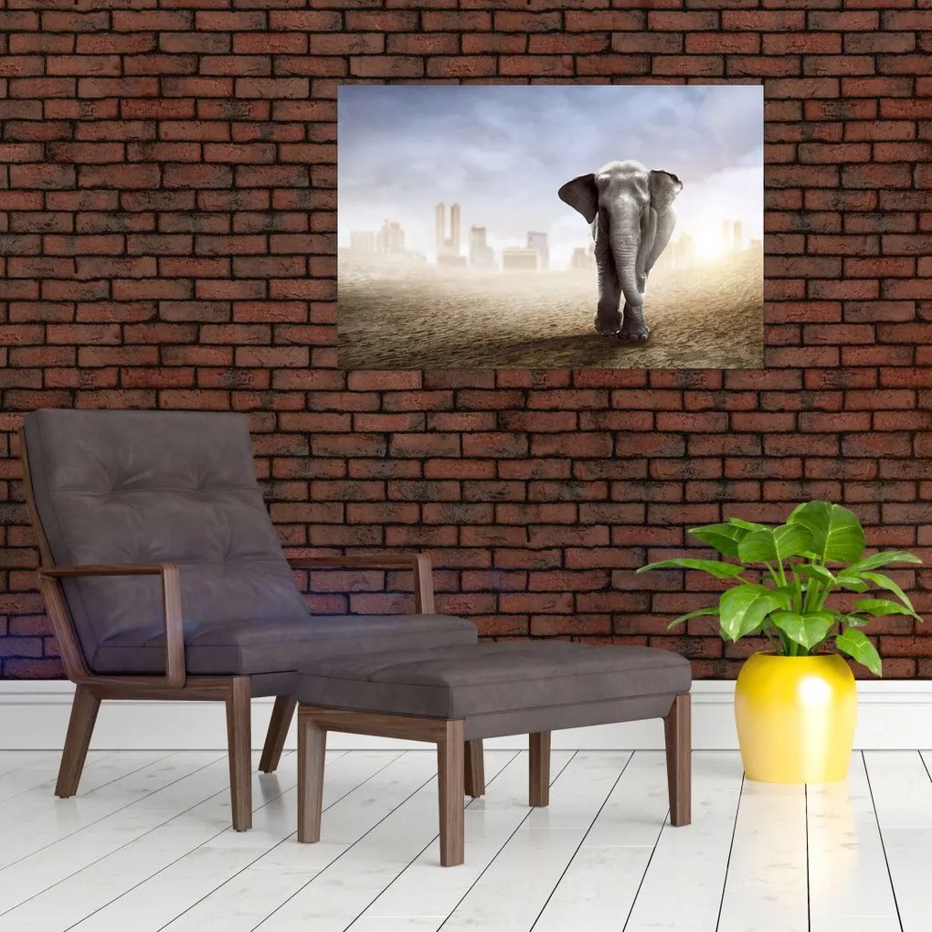 Tablou - Elefanți în oraș (90x60 cm)