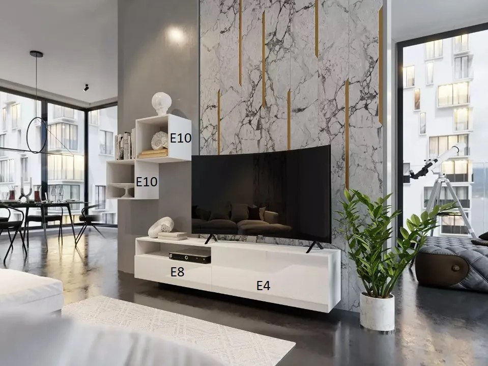 Mobilier living Berny 29 (alb + Alb lucios). 1087146