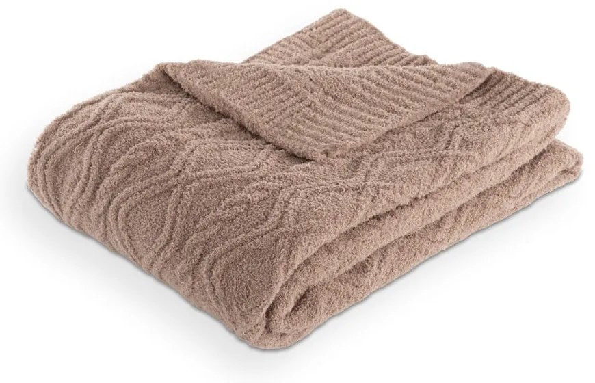 Pătură maro din micropluș/cocolino 130x170 cm Aspen – Tiseco Home Studio