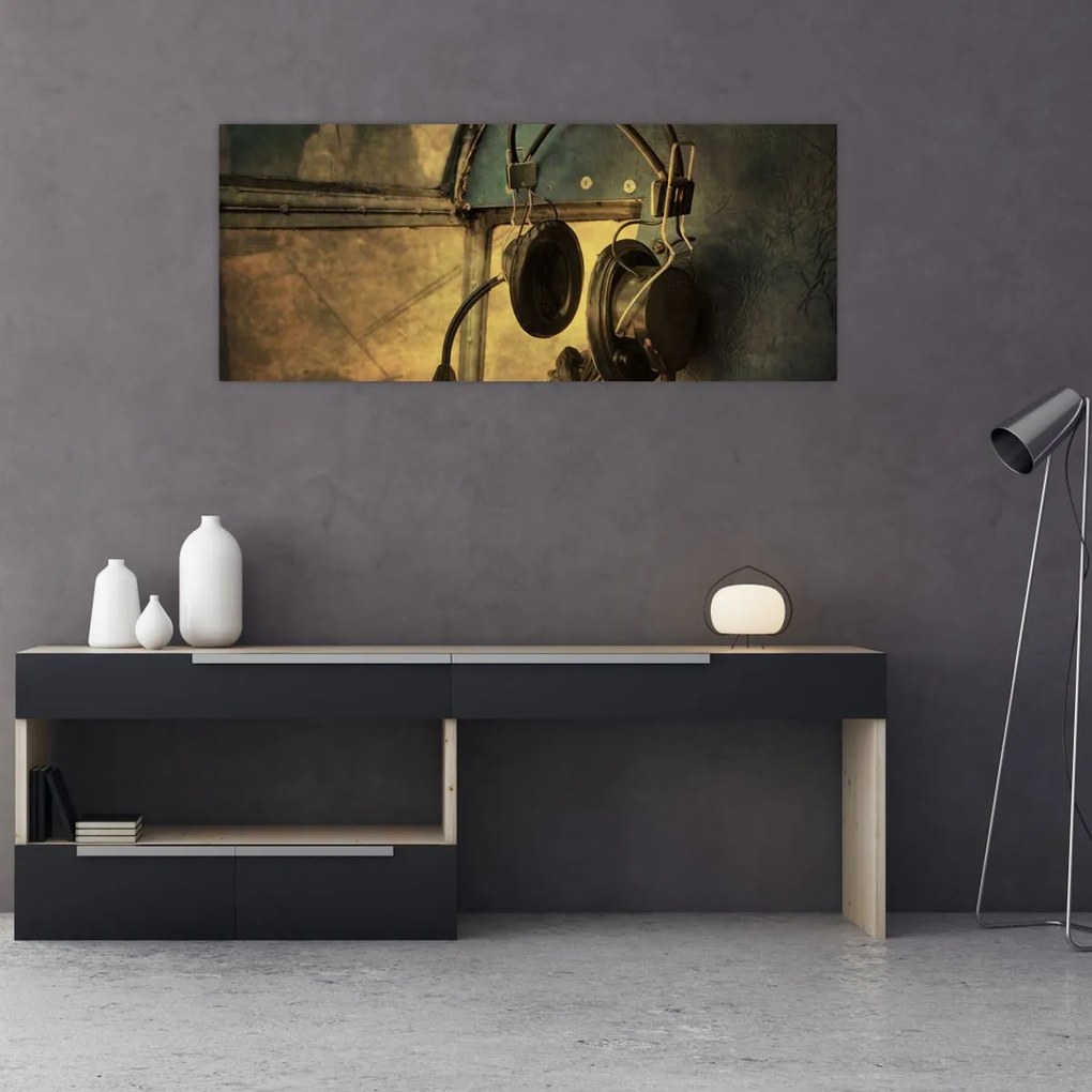 Tablou - Căști de avion de epocă (120x50 cm)