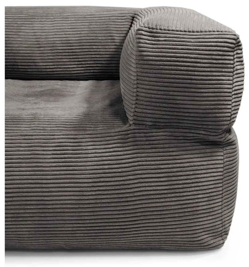 Fotoliu bean bag negru cu tapițerie din catifea reiată MooG – SLOWDOWN