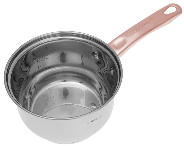 Set oale si tigai Kinghoff KH 1765, 12 h, Inductie, Inox / Golden rose