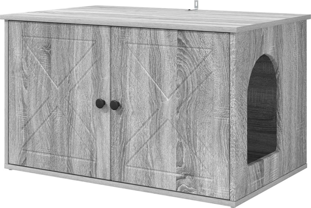 vidaXL Casa pentru pisici Gri Sonoma 85 x 55 x 50 cm Lemn compozit