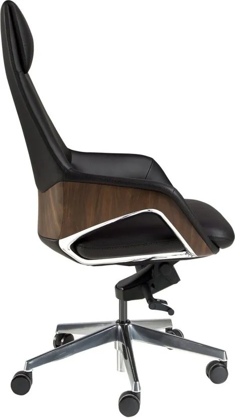 Scaun de birou modern piele sintetica si furnir de nuc Black