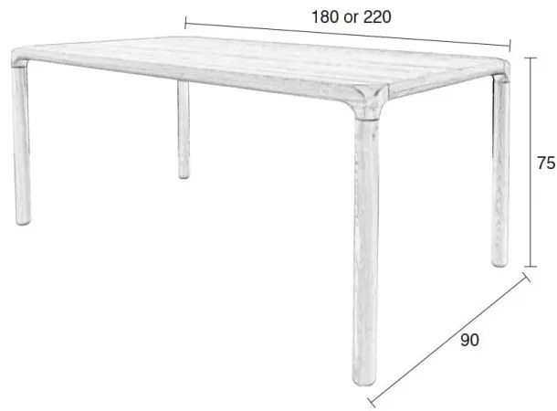 Masă Zuiver Storm, 220 x 90 cm
