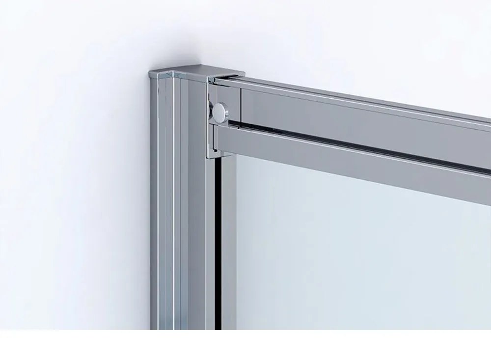 Cabina dus 100x90 cm cu usa culisanta, crom lucios, grosime sticla 5 mm, Sanswiss Ocelia