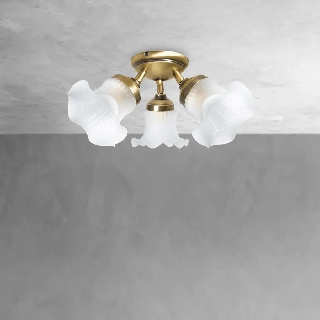 Lustra aplicata din alama design italian Glass Bell 3L
