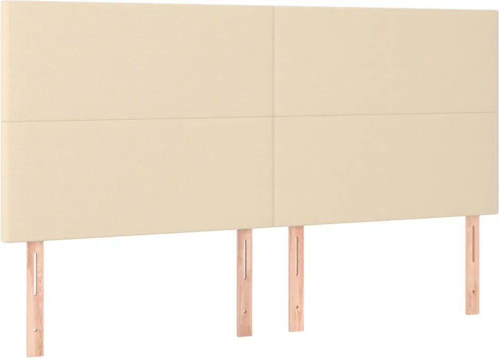 vidaXL Tăblie de pat crem 200x5x118/128 cm, material textil