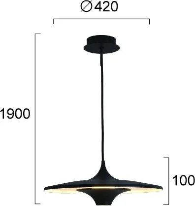 Lustră LED suspendată pe cablu RENE LED/19W/230V CRI 90 neagră