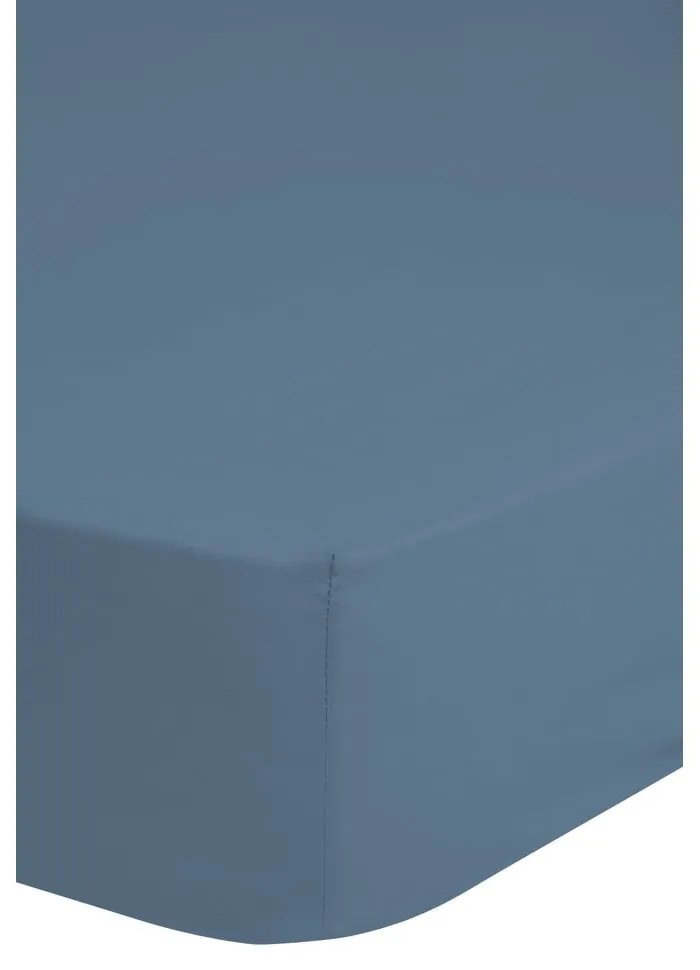 Cearșaf elastic din bumbac satinat HIP, 160 x 200 cm, albastru