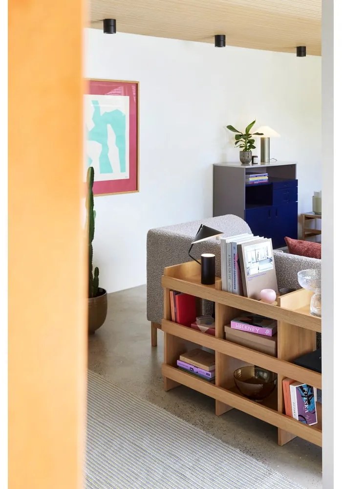 Bibliotecă în culoare naturală cu aspect de lemn de stejar 120x70x32 cm Momentum – Hübsch