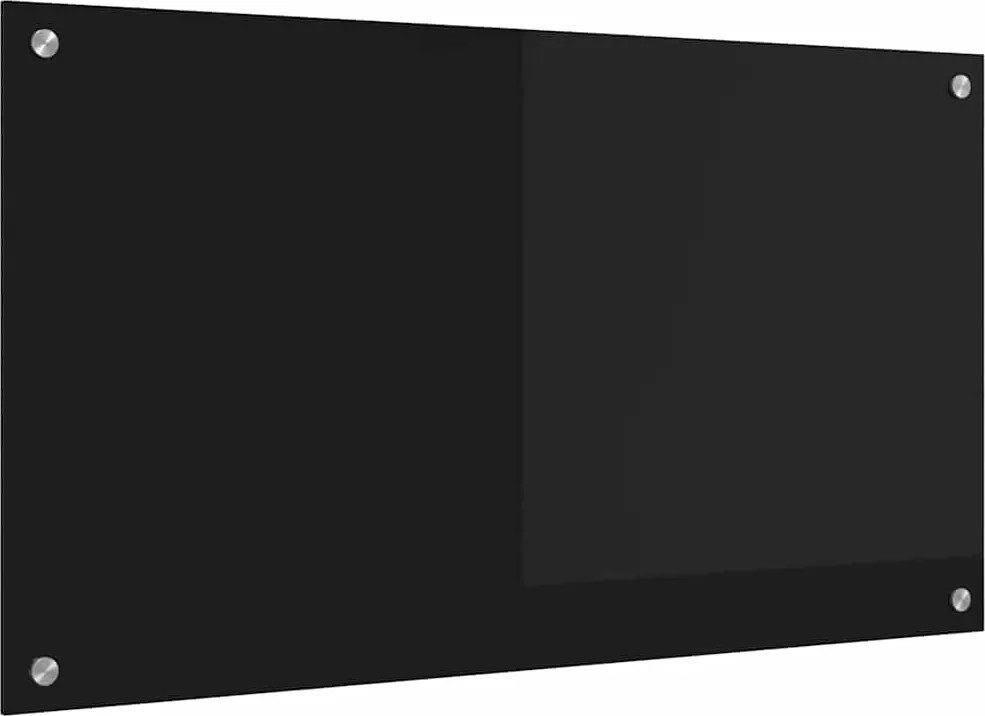 vidaXL Panou de bucătărie Negru 90 x 50 cm sticlă securizată