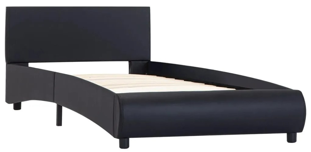 285451 vidaXL Cadru de pat, negru, 100 x 200 cm, piele ecologică
