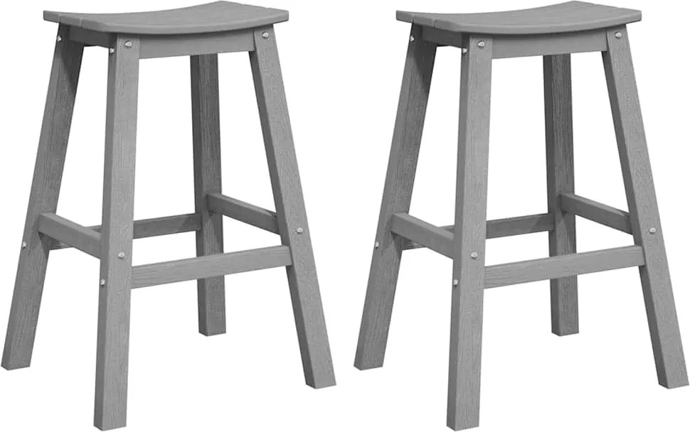 vidaXL Scaun de bar 2 pcs Gri deschis 52 x 43 x 73,5 cm HDPE