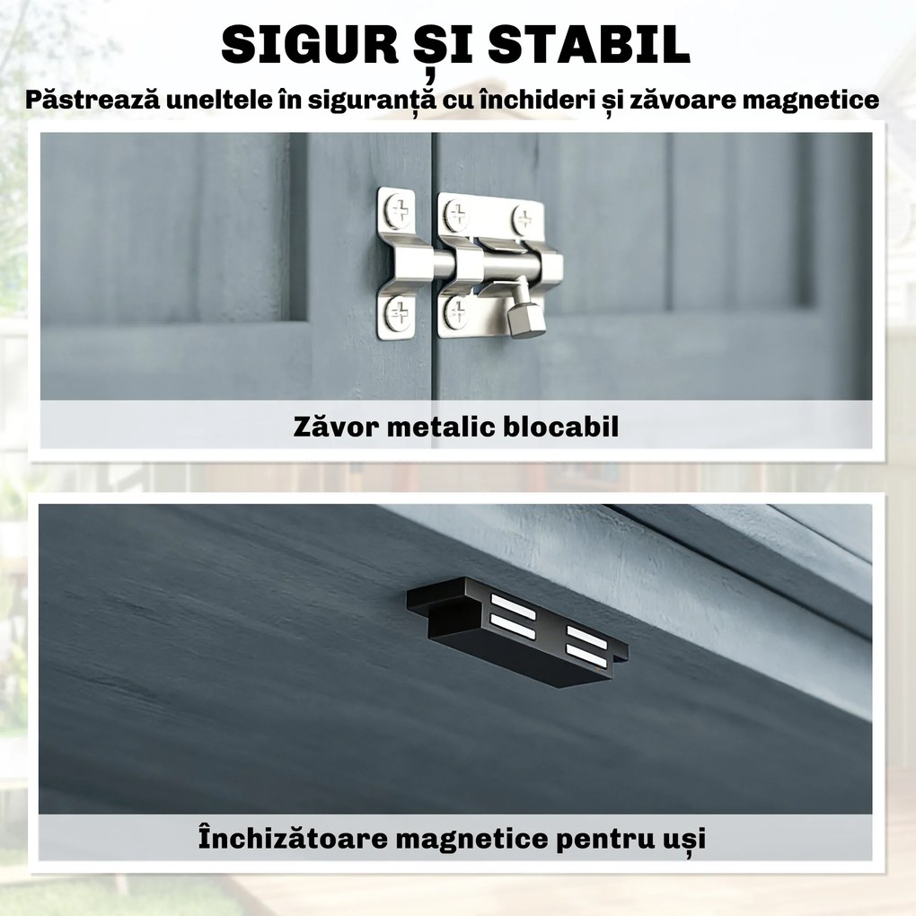 Outsunny Dulap de Exterior, Depozitare pentru Unelte cu 2 Rafturi | Aosom Romania