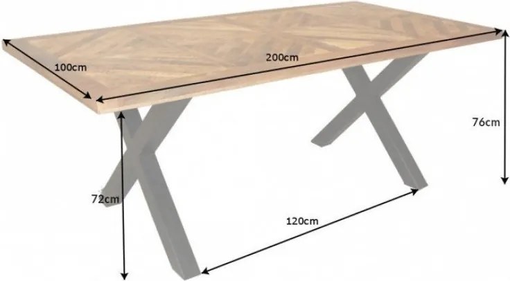 Masa design industrial Infinity Home 200cm, mango natur