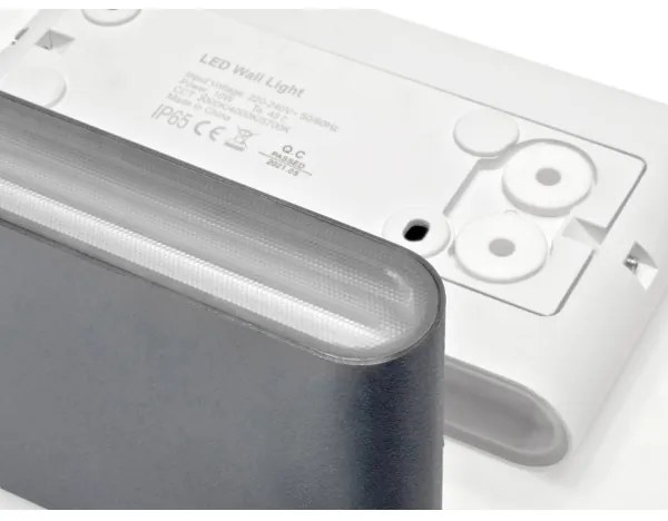 LED2 - Aplica de perete LED exterior FLAT 2xLED/3W/230V IP65 negru