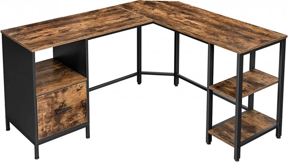 Birou de Studiu, Maro Rustic / Negru, LWD75X-2
