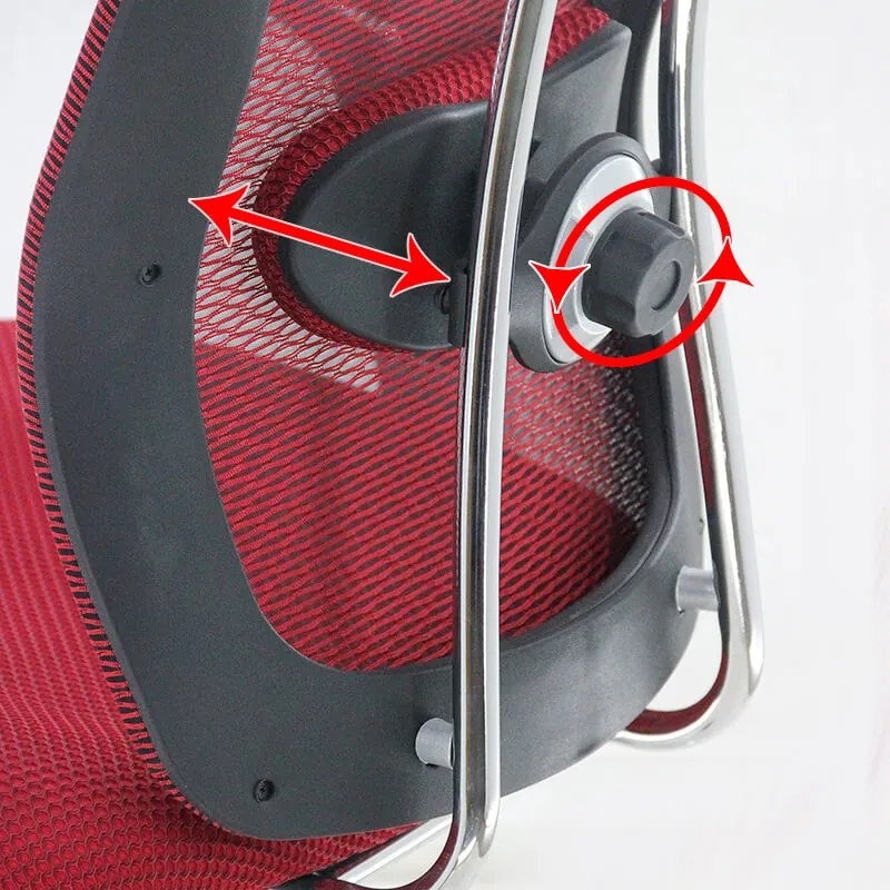 Scaun ergonomic OFF 988 vișiniu, tetieră și suport lombar reglabil