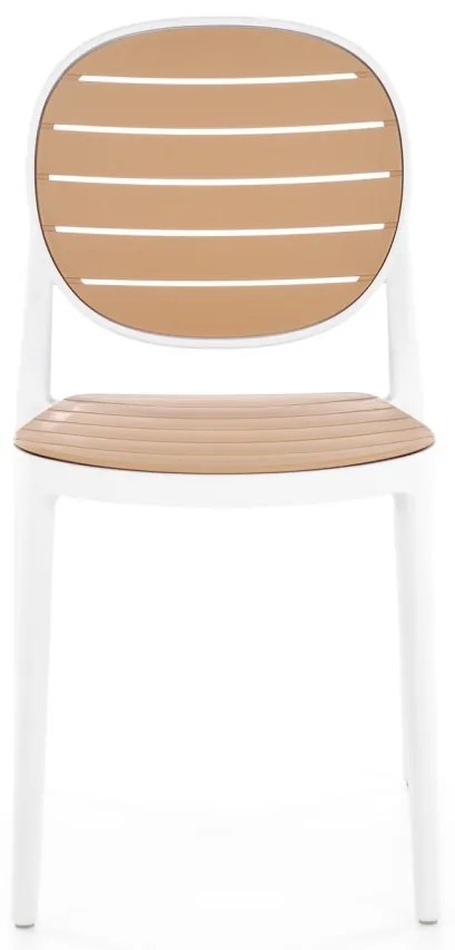 Scaun plastic K529 alb/natur