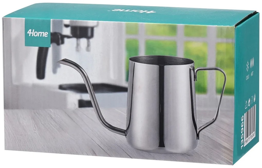 4Home Cana din oțel inoxidabil pentru cafeafiltrată, 350 ml