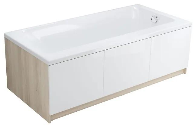 Cada baie incastrata Cersanit Smart, 170 x 80 cm, orientare stanga, alb lucios 1700x800 mm, Stanga