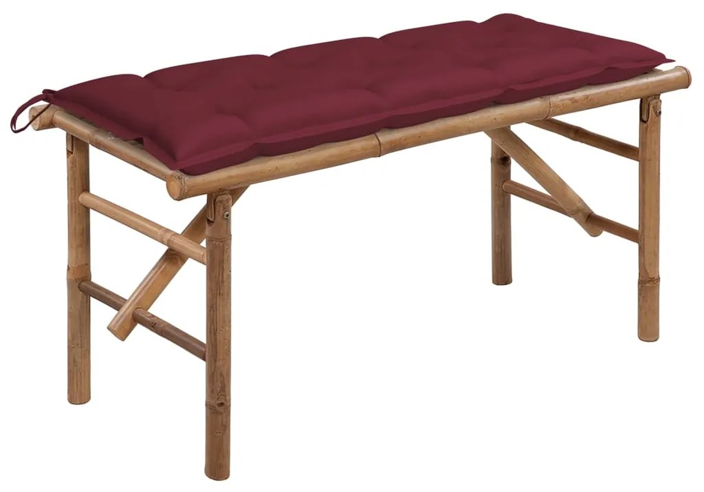 vidaXL Bancă de grădină pliabilă cu pernă, 118 cm, bambus