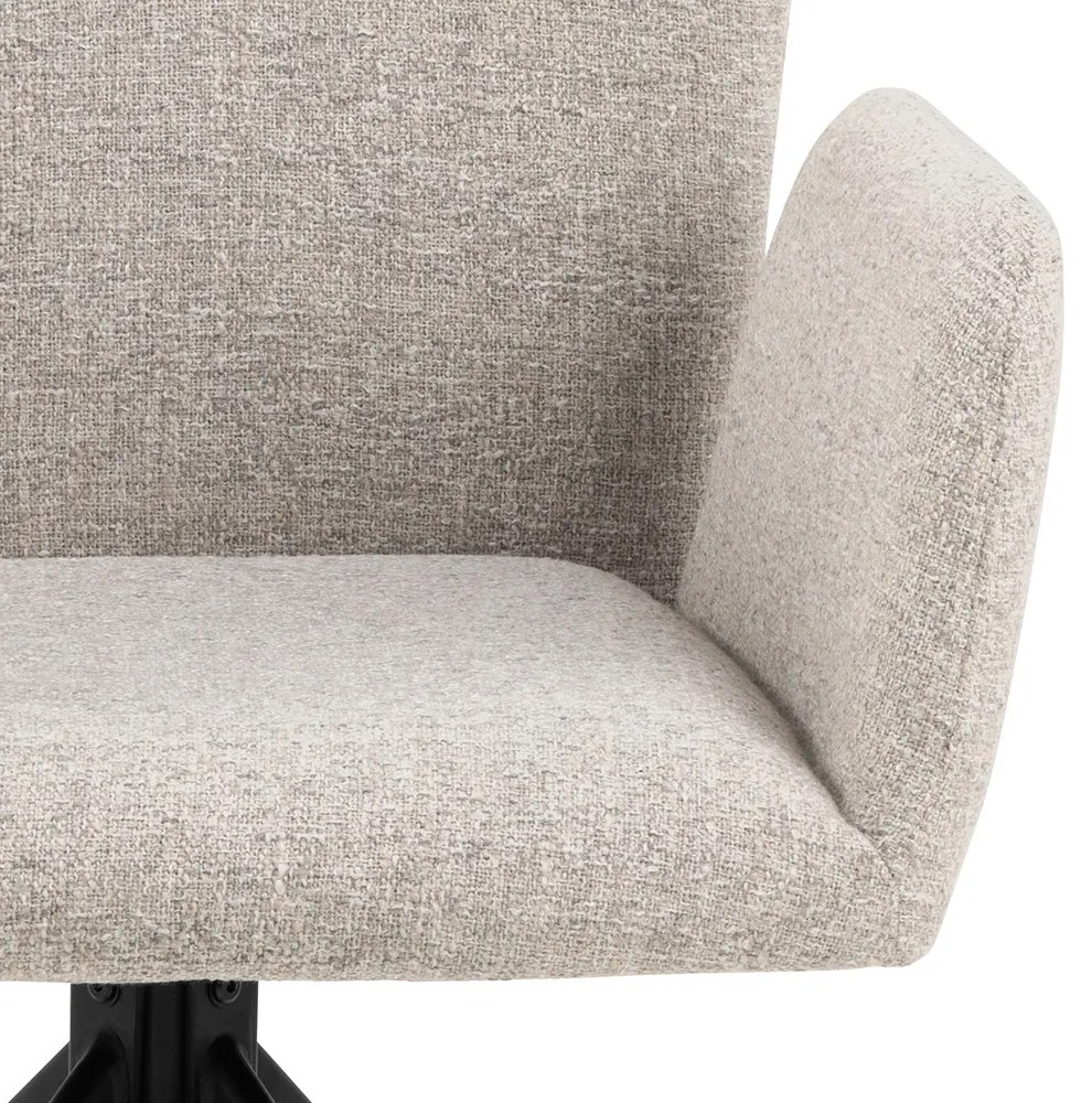 MAZZONI EXPORT SARETTA Bej Melanj (material Java 196) - SCAUN MODERN PIVOTANT TAPIȚAT PENTRU SALON/SUFRAGERIE/BIROU LOFT
