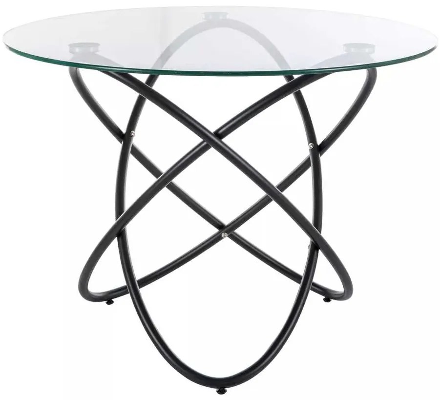 Masă de bucătărie Acuto, transparent / negru
